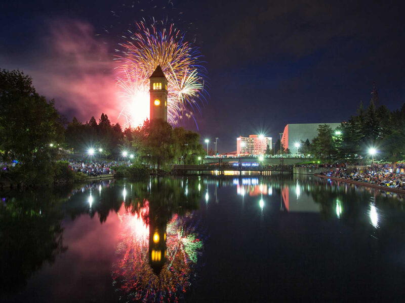 Cocoa Riverfront Park Smoke on the Water Fire in the sky